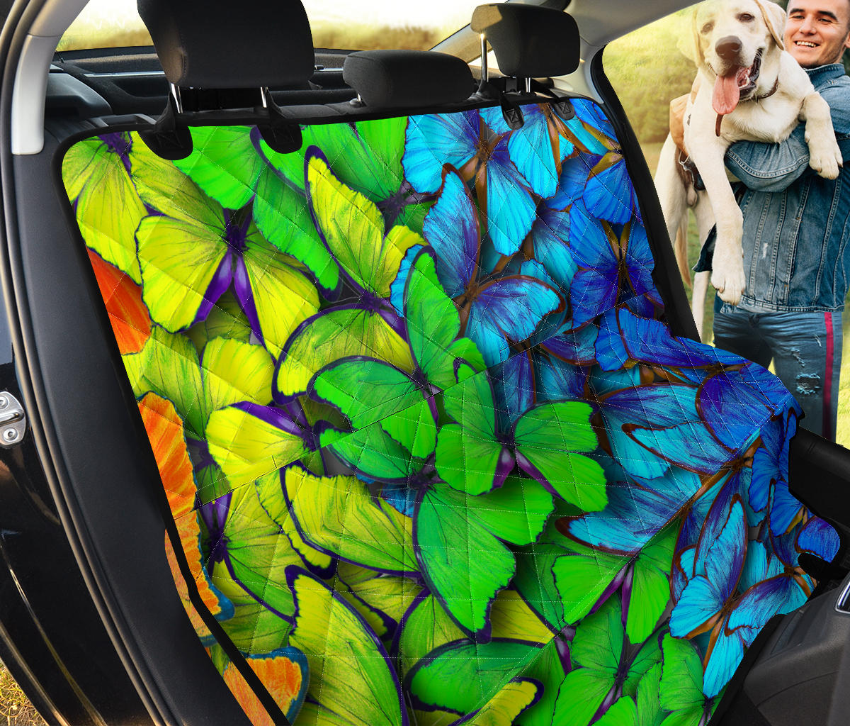 Colorful Butterflies Car Back Seat Pet Cover