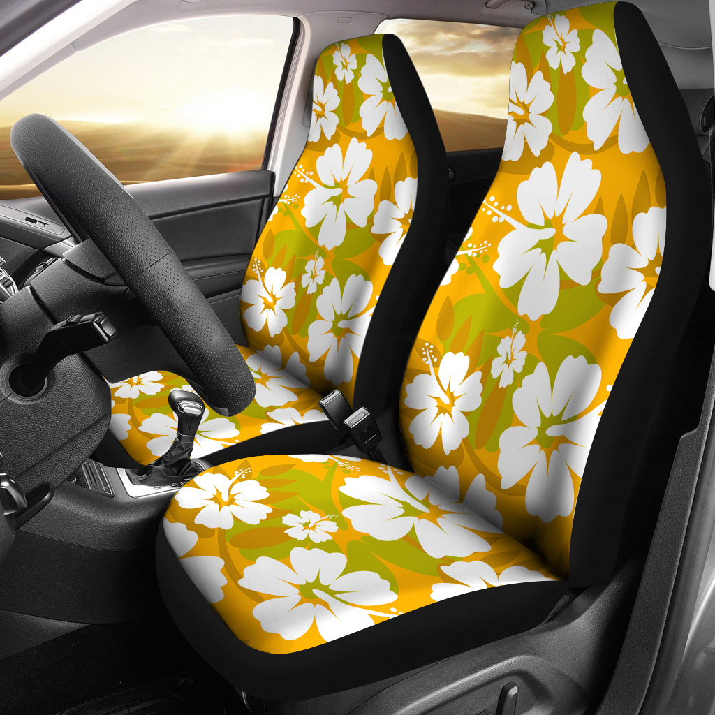 Orange Aloha Flowers Car Seat Covers