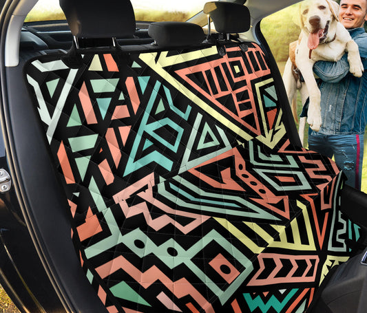 Colorful Tribal Car Back Seat Pet Cover