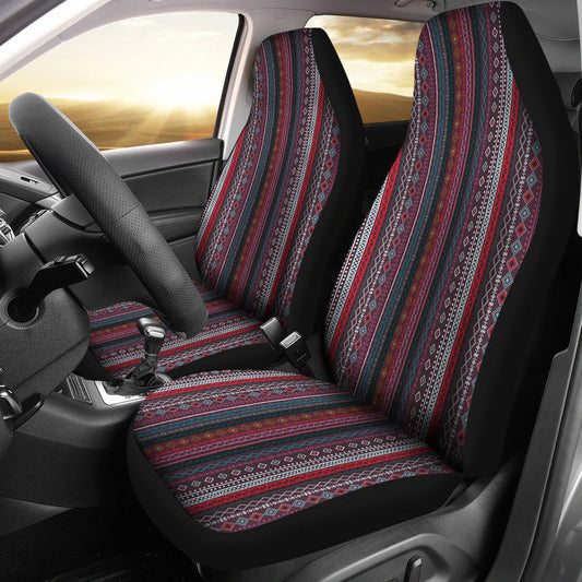 Red Boho Stripes V2 Car Seat Covers