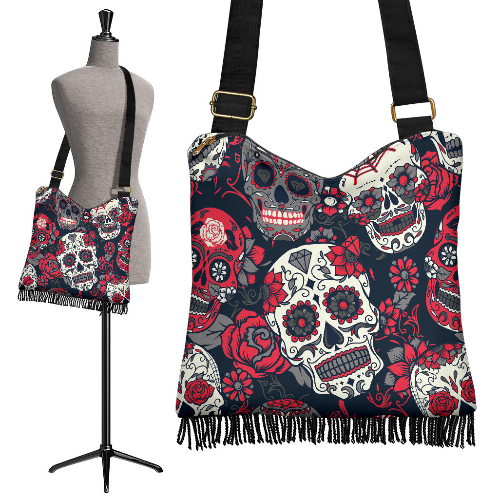 Sugar Skulls & Roses Crossbody Bag