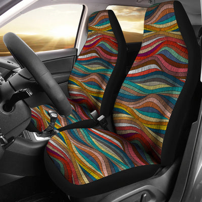 Colorful Abstract Waves Car Seat Covers