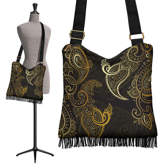 Rusty Gold Brown Decor Crossbody Bag