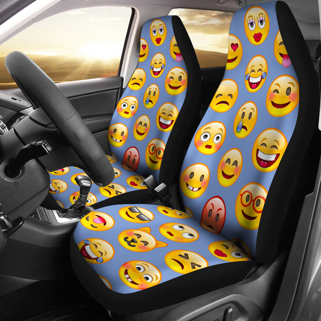 Emojis Blue Car Seat Covers