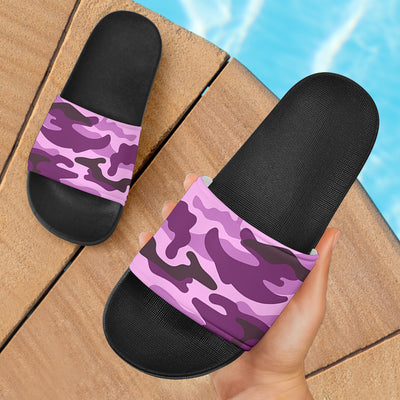 Purple Camouflage Slide Sandals