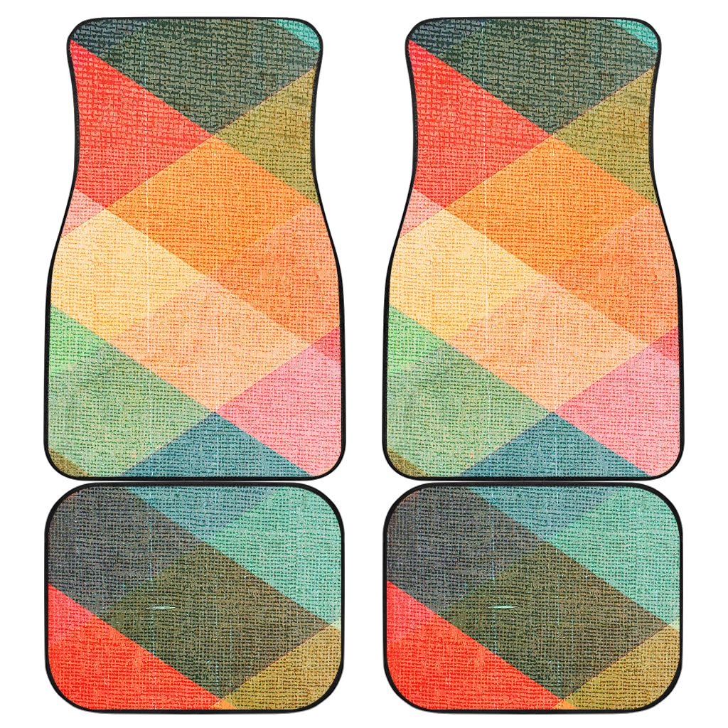 Pastel Diamond Plaid Car Floor Mats
