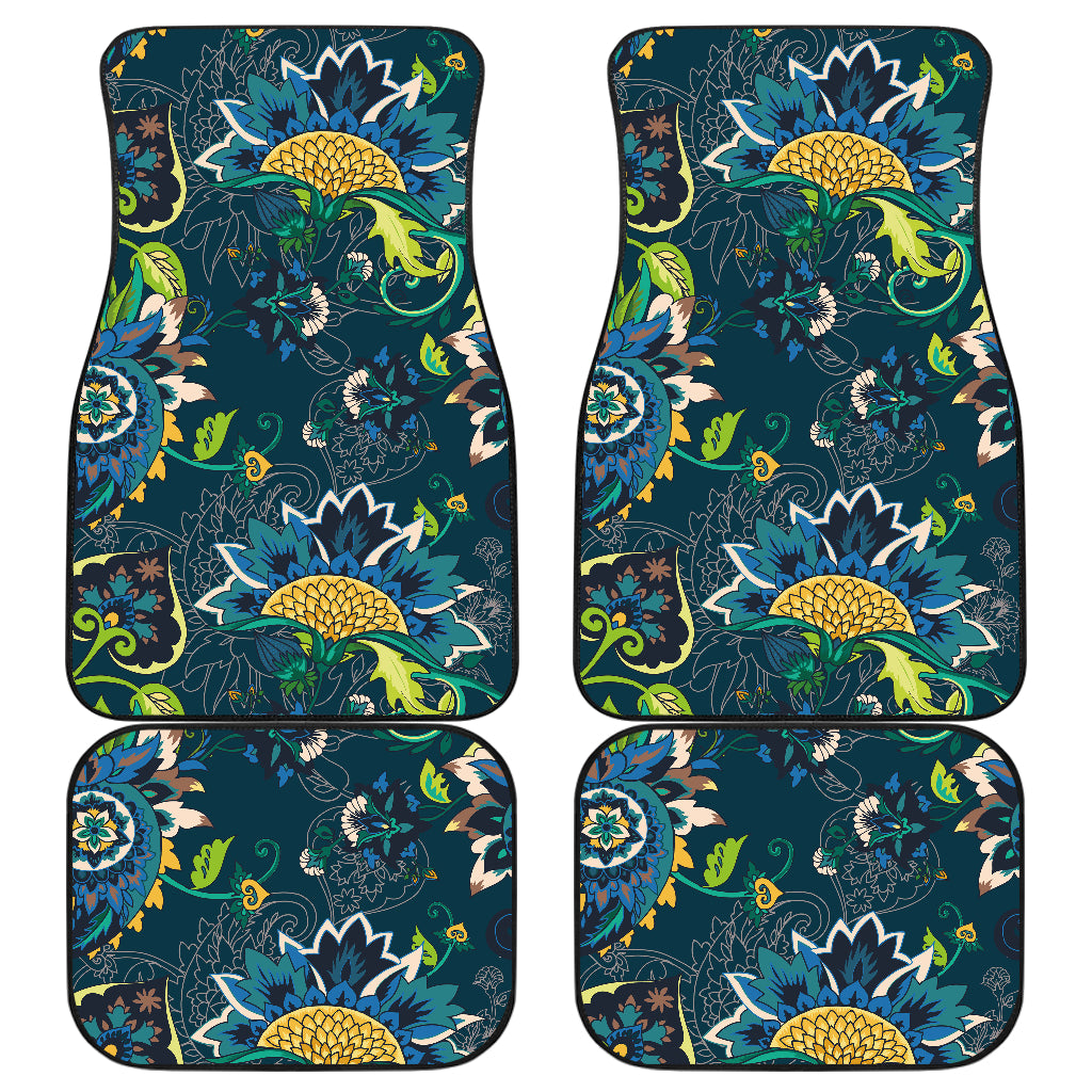 Elegant Floral Decor Car Floor Mats