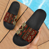 Red & Brown Boho Aztec Slide Sandals