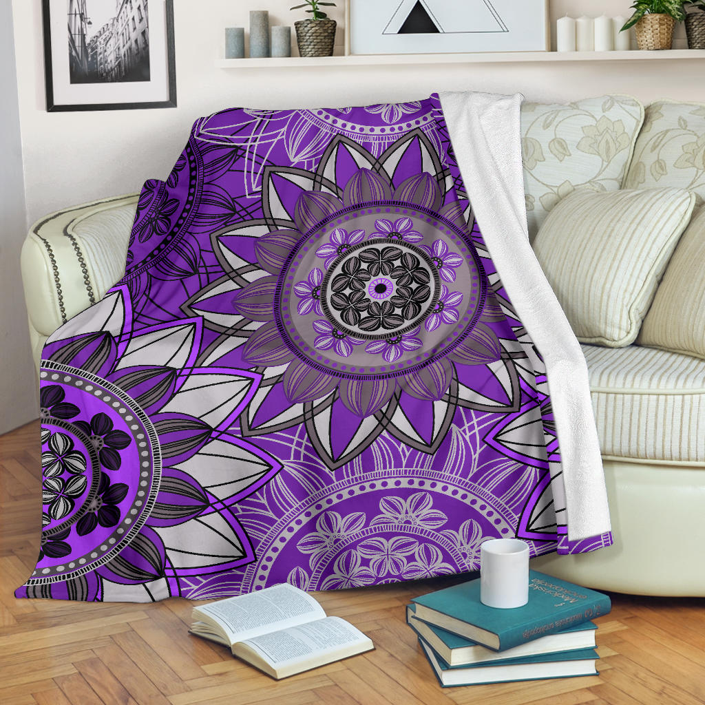 Purple Floral Mandalas Blanket