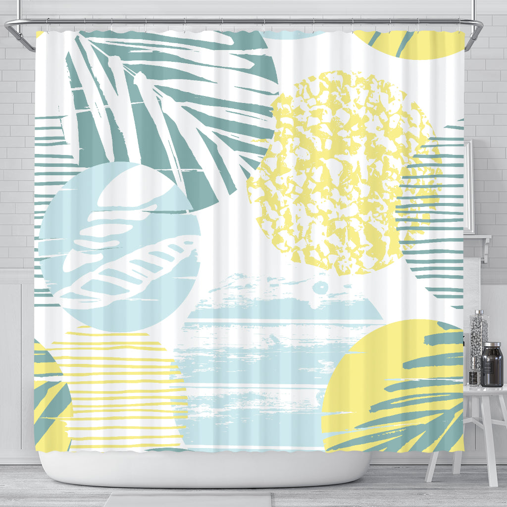 Yellow Abstract Circles Shower Curtain