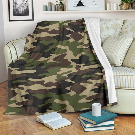 Army Green Camouflage Blanket