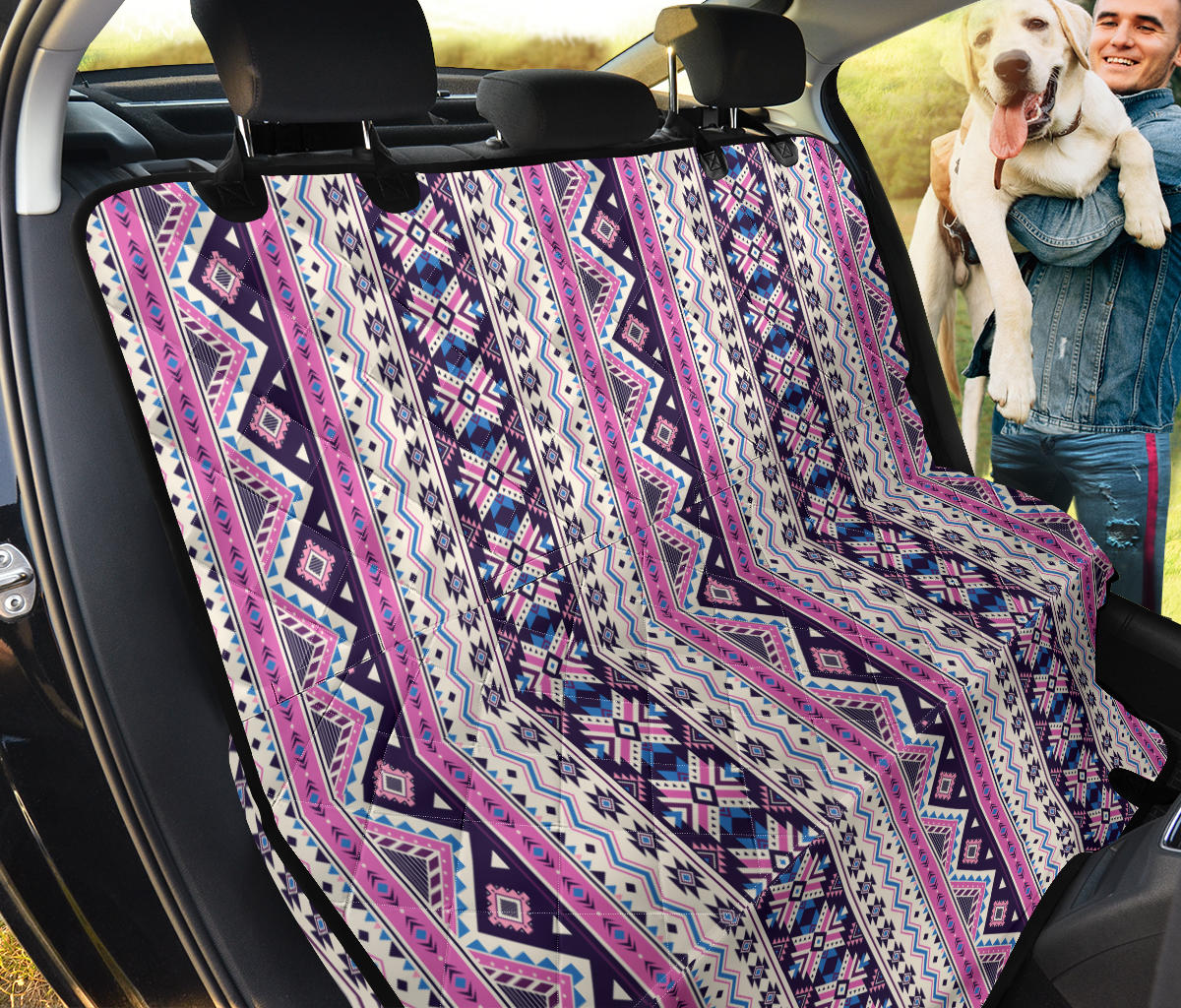 Pink Ethnic Car Back Seat Pet Cover