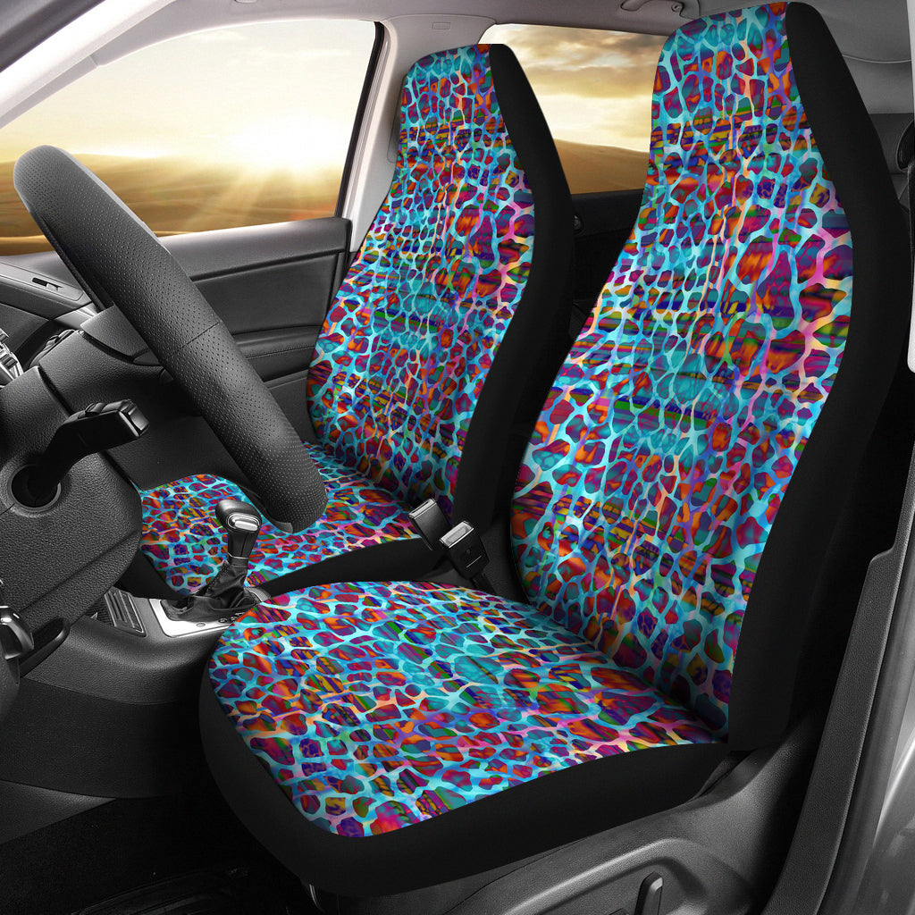 Colorful Leopard Print Car Seat Covers