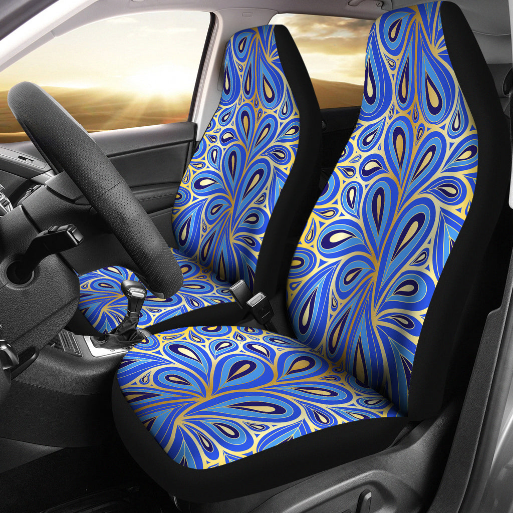 Blue & Gold Decor Car Seat Covers