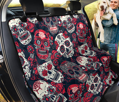 Sugar Skulls & Roses Car Back Seat Pet Cover