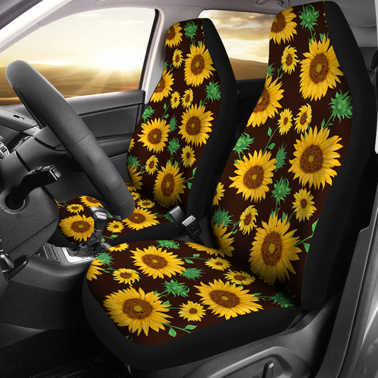 Sunflowers Black Car seat Covers