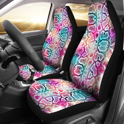 Colorful Snake Skin Print Car Seat Covers