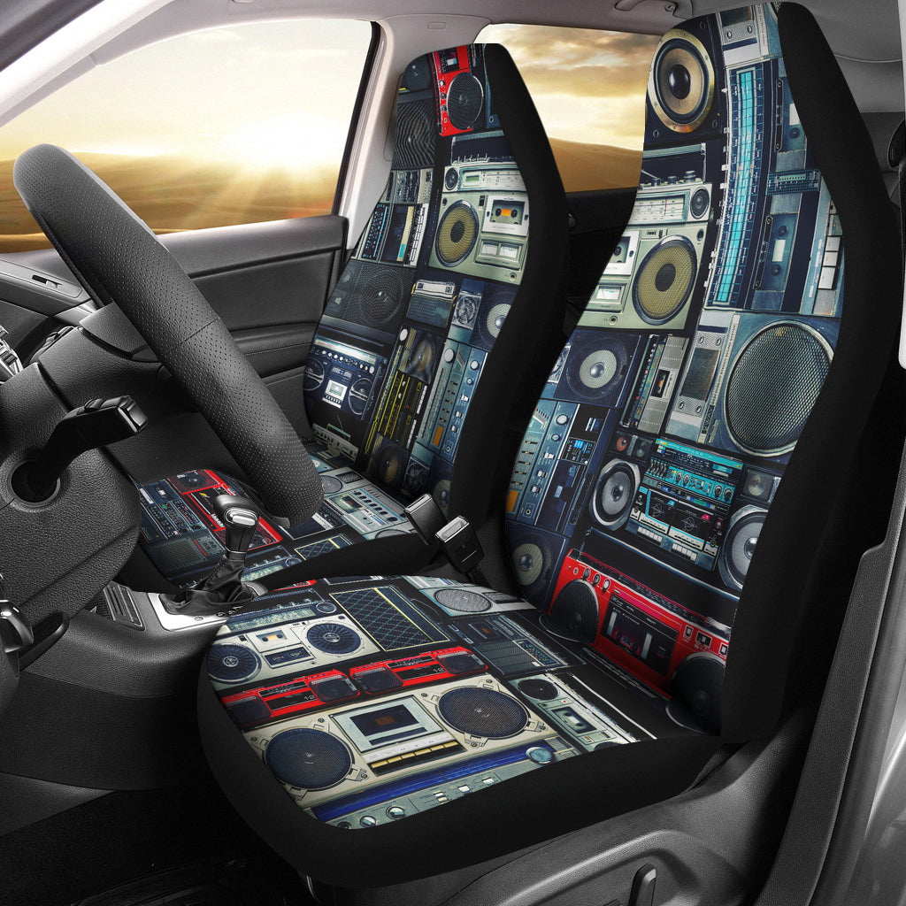 Vintage Boombox Stereos Car Seat Covers