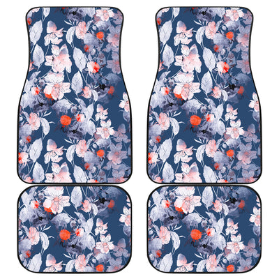 Blue Floral Car Floor Mats