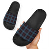 Blue Plaid Slide Sandals