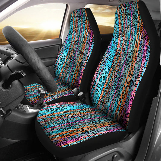 Colorful Leopard Print Car Seat Covers
