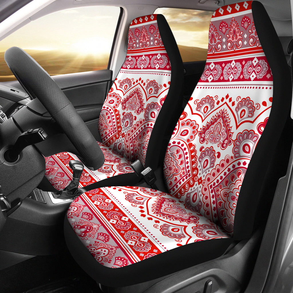 Red Boho Persian Car Seat Covers