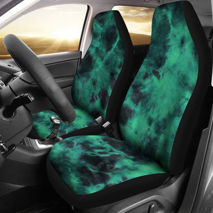 Green Tie Dye Print Grunge Car Seat Covers