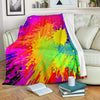 Colorful Paint Splatter Abstract Art Blanket