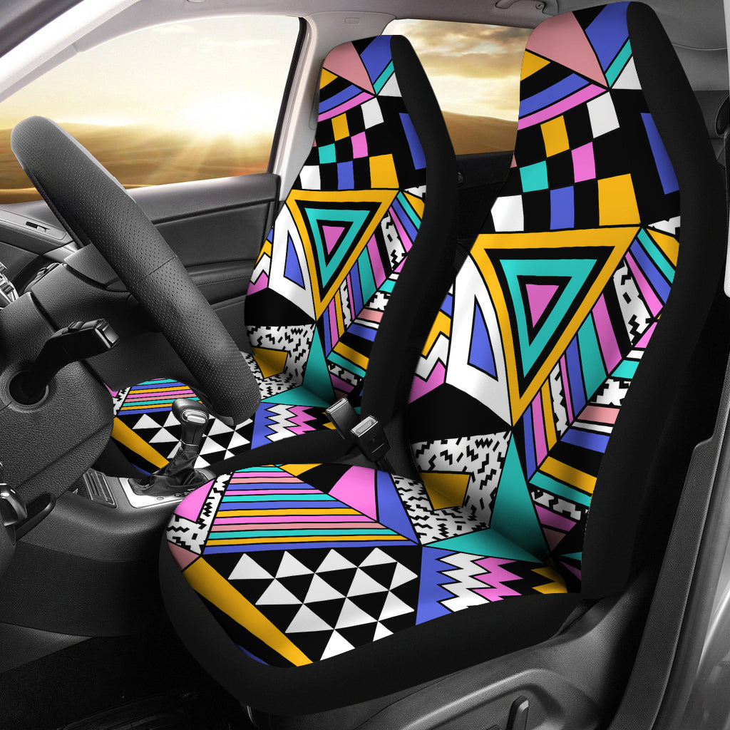 Colorful Abstract Triangles Car Seat Covers