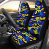 Yellow & Blue Camouflage Car Seat Covers