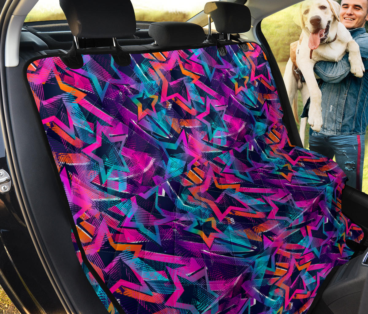 Colorful Stars Car Back Seat Pet Cover