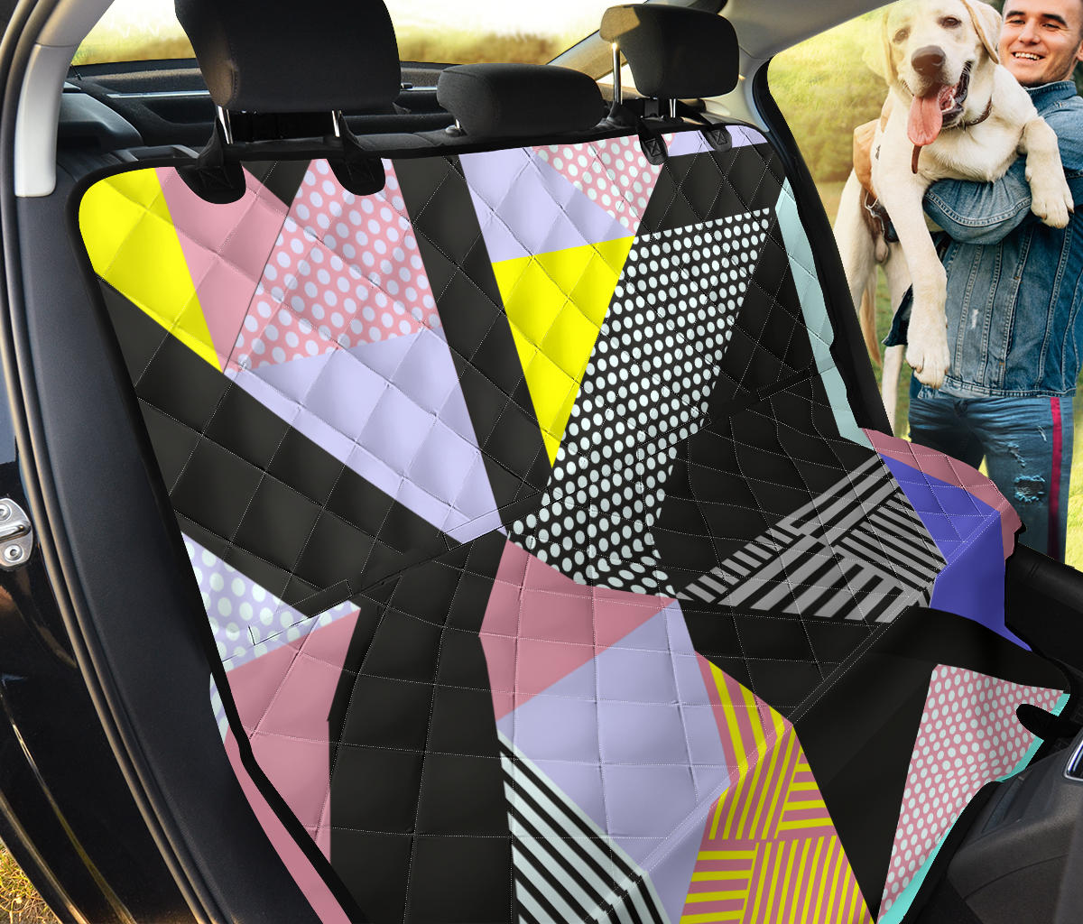 Colorful Diagonal Abstract Car Back Seat Pet Cover