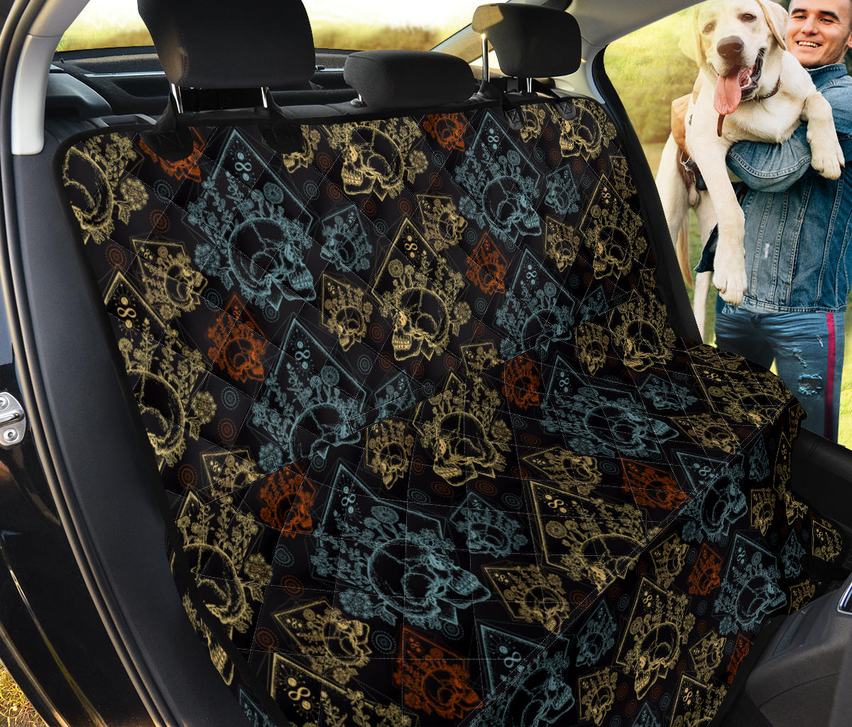 Skull Pattern Car Back Seat Pet Cover
