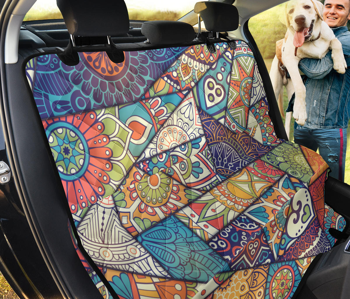 Colorful Mandalas Decor Car Back Seat Pet Cover