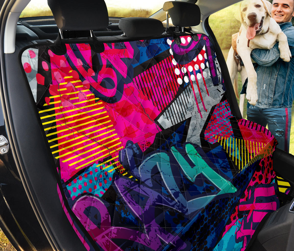 Colorful Graffiti Car Back Seat Pet Cover