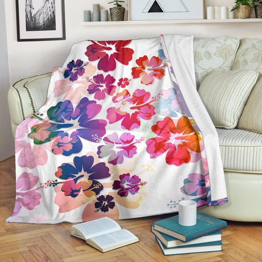 Colorful Aloha Flowers Blanket