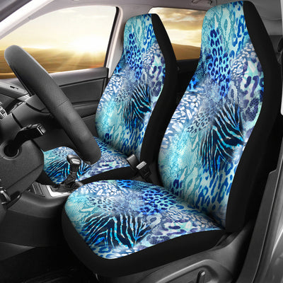 Blue Animal Print Car Seat Covers