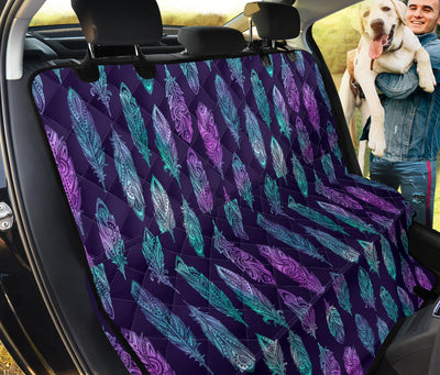 Neon Feathers Car Backseat Pet Cover