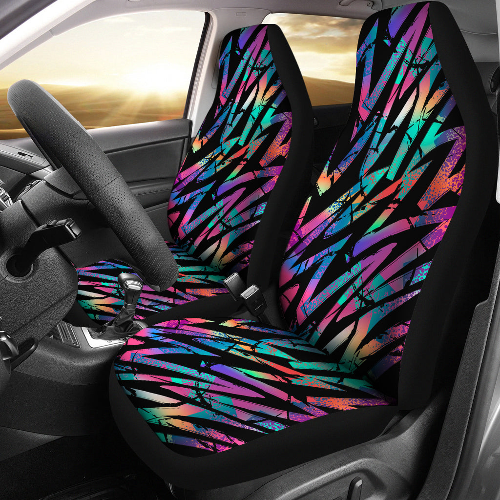 Colorful Abstract Zig Zag Car Seat Covers