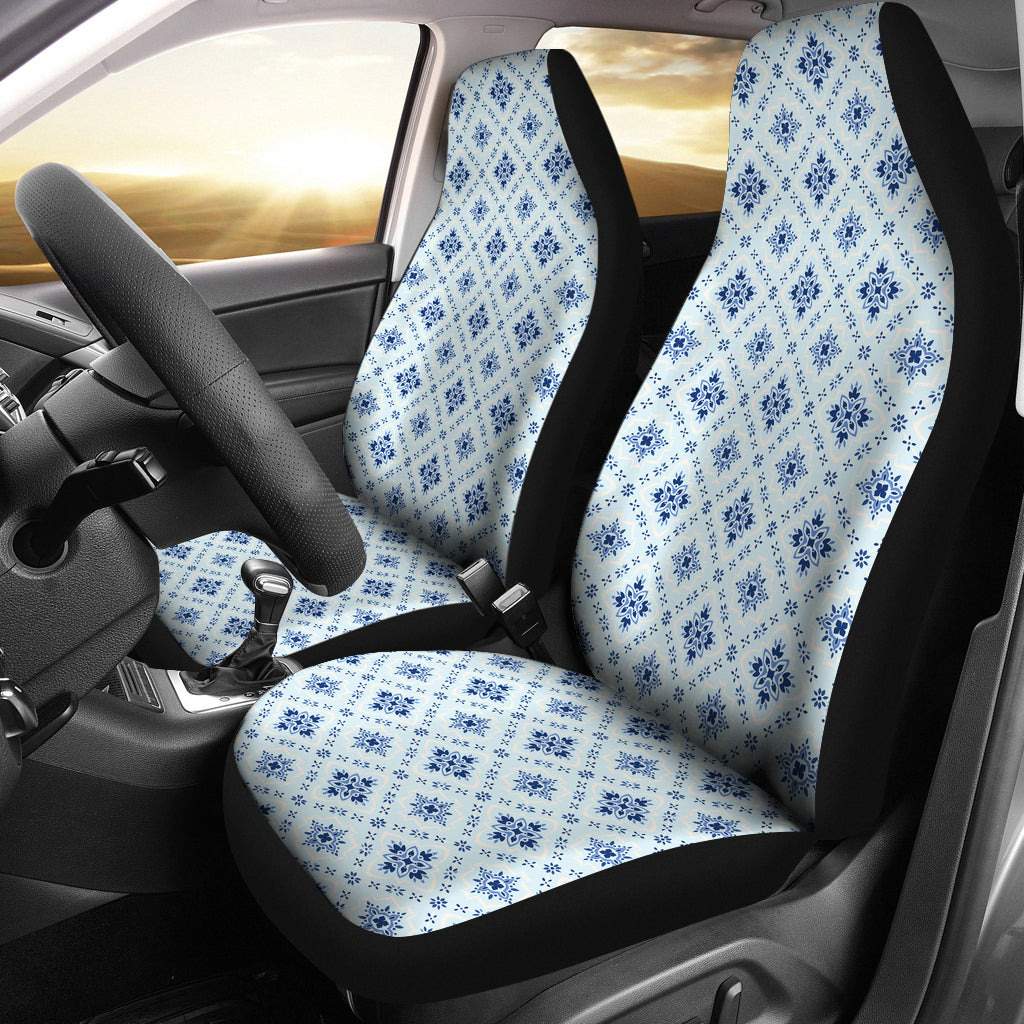 Blue Wallpaper Print Car Seat Covers