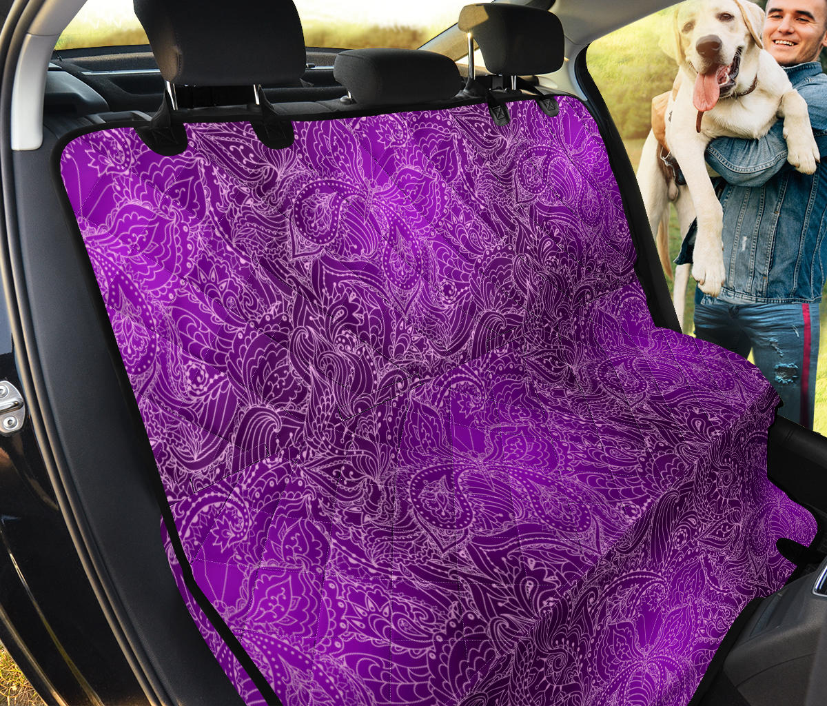 Purple Elegant Decor Car Back Seat Pet Cover