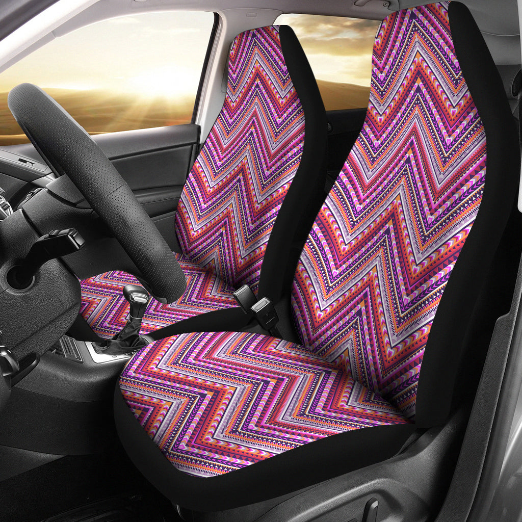 Pink Ethnic Zig Zag Car Seat Covers