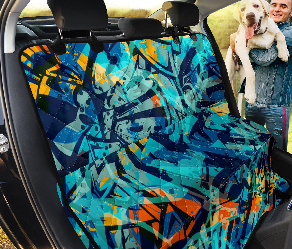 Colorful Abstract Graffiti Car Back Seat Pet Cover