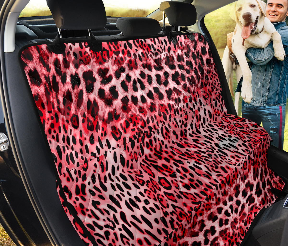 Pink Leopard Print Car Back Seat Pet Cover