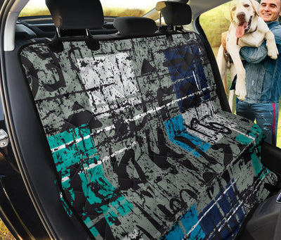 Grey Blue Abstract Car Back Seat Pet Cover