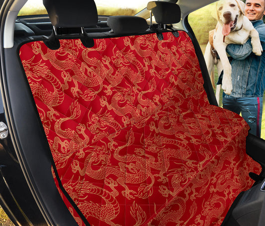 Red Dragon Car Back Seat Pet Cover