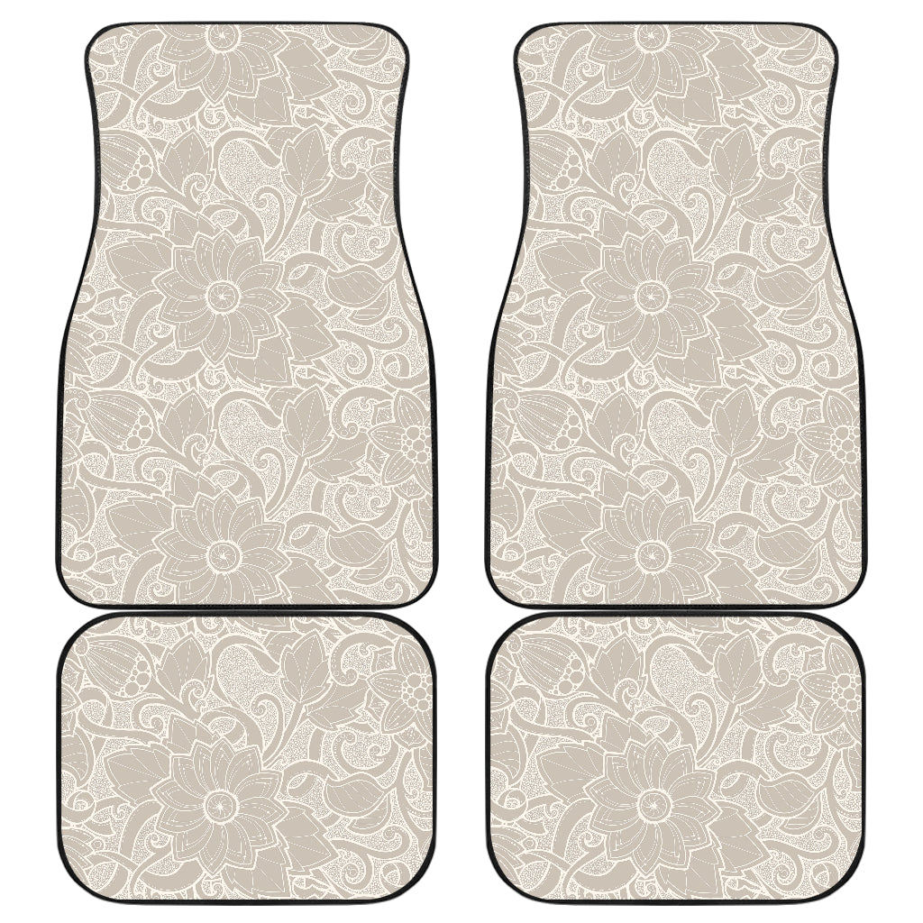 Elegant Floral Decor Car Floor Mats