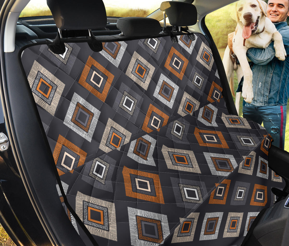 Retro Blocks Car Back Seat Pet Cover