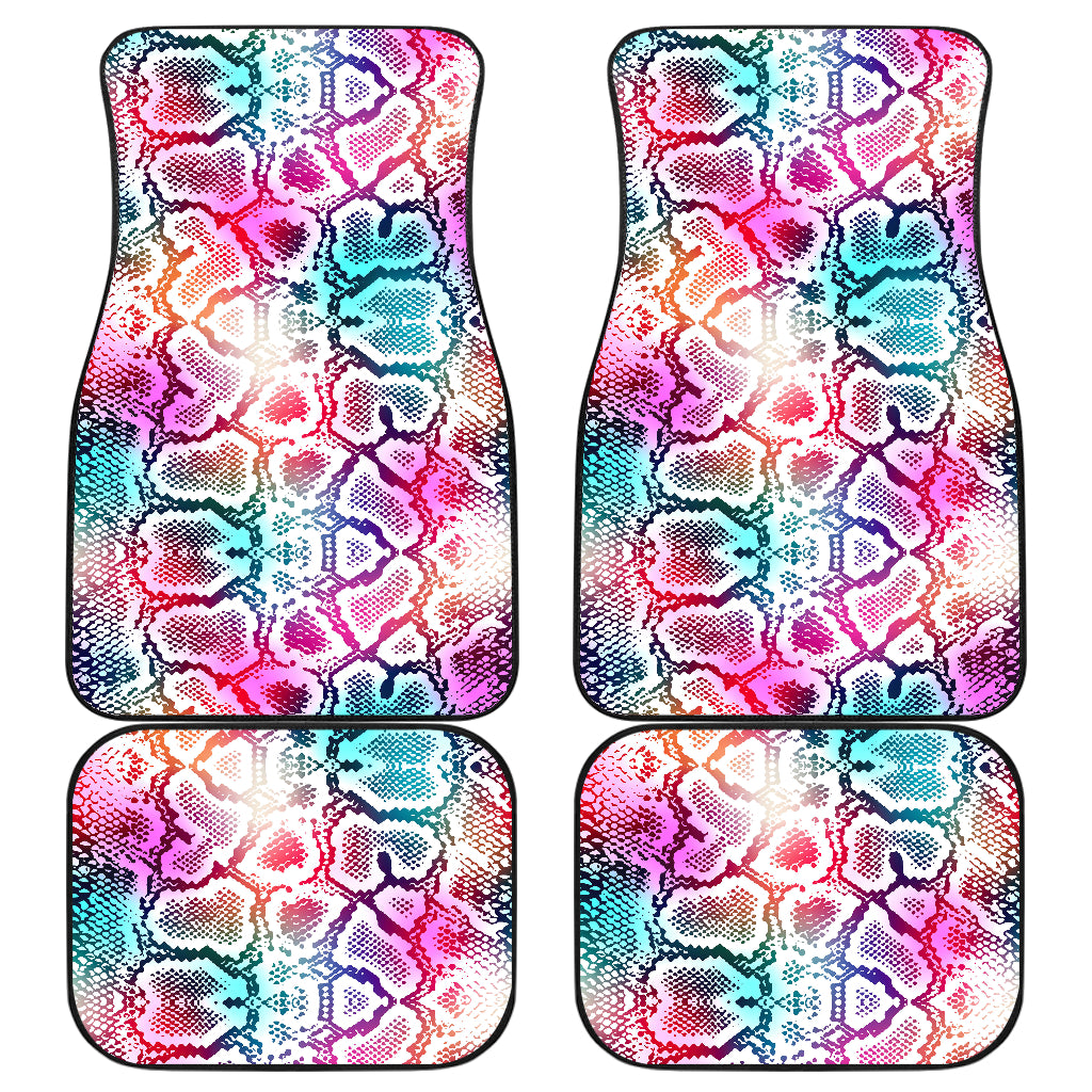 Colorful Snake Skin Print Car Floor Mats