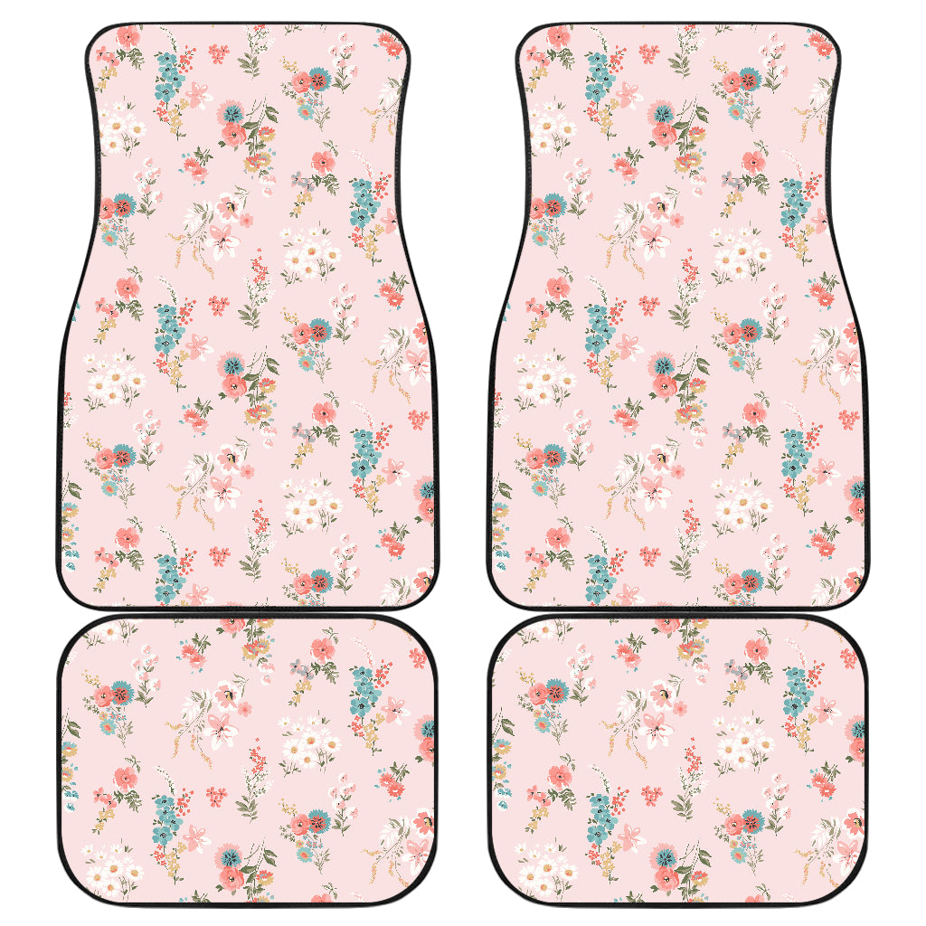 Pink Floral Car Floor Mats